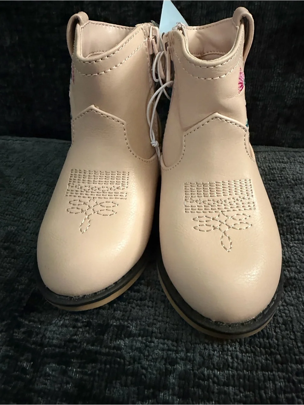 BPink Floral Embroidered Kids Western Boots toddler size 6